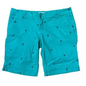 BeBop Green Shorts with Sailboat Print Size 9